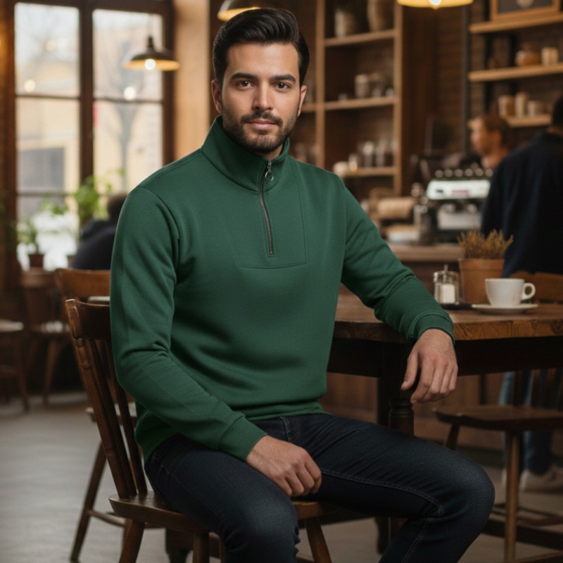 دورس مردانه نیم زیپ مدل Behbod-سبز